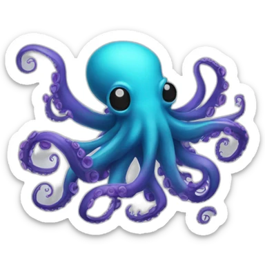 octopus spitting ink sticker