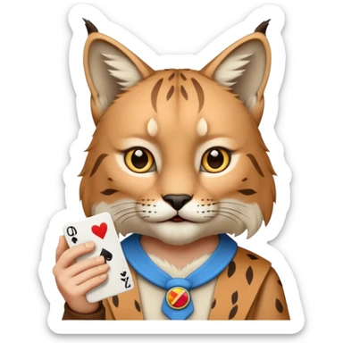 Lynx from shadow fight 2 holding a uno reverse card sticker