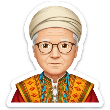 Jean-marie lepen in traditional African clothing  sticker