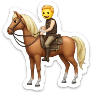 Crevette sur cheval sticker
