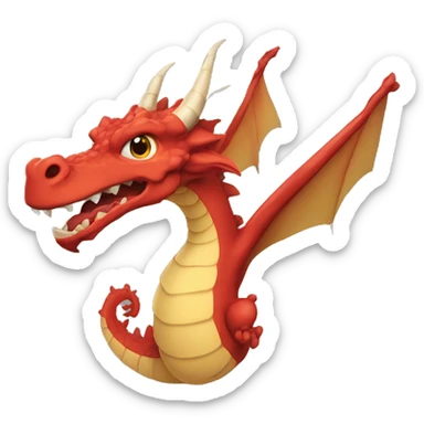Dragón rojo gordo sticker
