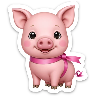 Pig with a ribbon  sticker