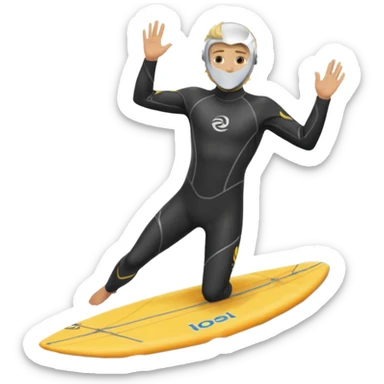 a blonde guy doing wingfoil sticker