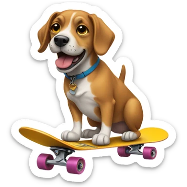 Dog on a skateboard sticker