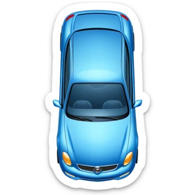 Top down view of the blue car emoji, not 3 quarter perspective! sticker