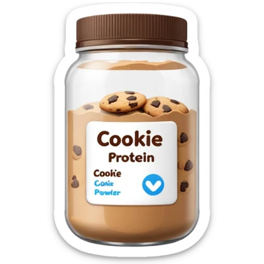 cookie protein powder jar labeled cookie picture icon sticker