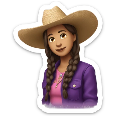Olivia Rodrigo con un sombrero de vaquera morado sticker