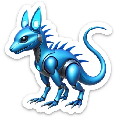 Modern Cyber Lombax-Fakémon-creature, full body sticker