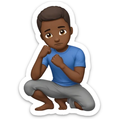 👃🏿👊🏿🙇🏿‍♂️ sticker