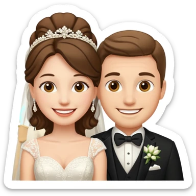 a man and a woman getting married sticker