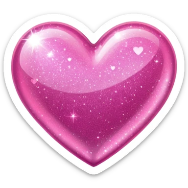glitter pink heart sticker