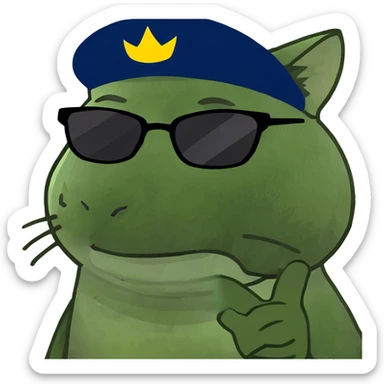 Cat with sunglasses and hat sticker