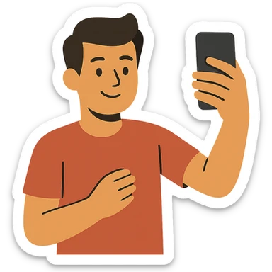 Flat design style selfie sticker