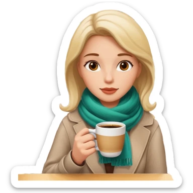 woman drinking coffee in a cafe sticker
