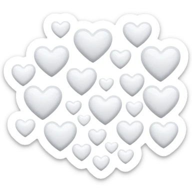 Fresh White beautiful mini hearts floating in the air sticker