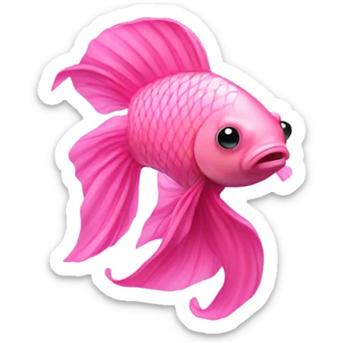 pink beta fish sticker