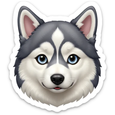Siberian husky black and white sticker