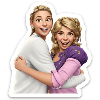 smiling girls with jewelry sticker