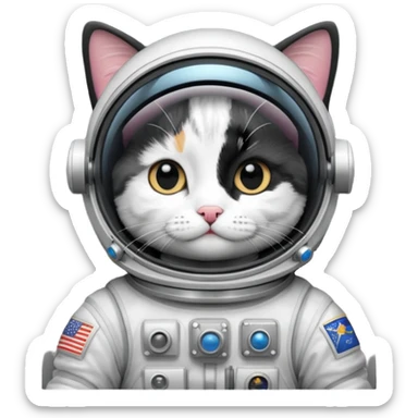 tuxedo cat Astronaut sticker