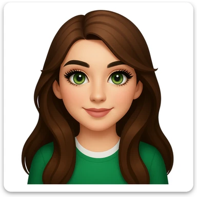 Make the eyebrows black, add a little light makeup, make the eyelashes long and thick, and add more shades to the green eye color (keep the OPhome emoji style) sticker