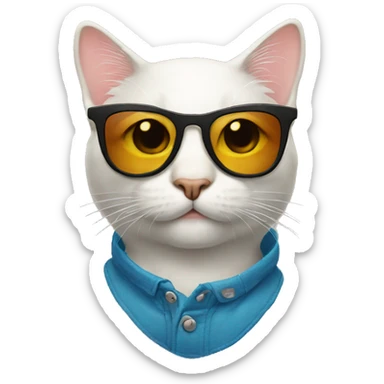 Cat with sunglasses sticker