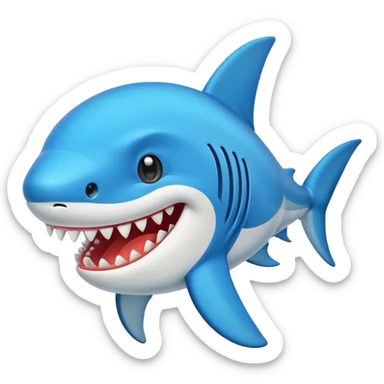 Tiburón con tenis puestos sticker