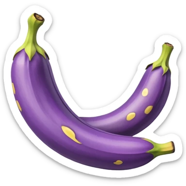 purple banana with yellow spots sticker