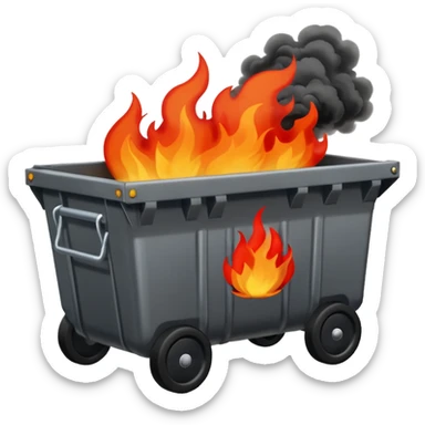 Dumpster fire no wheels sticker