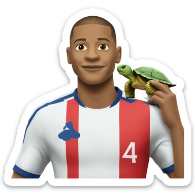 Mbappé sur une tortue  sticker