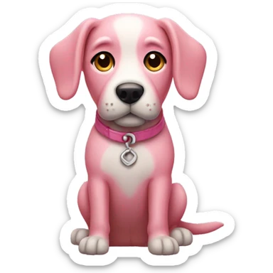 Pink dog sticker