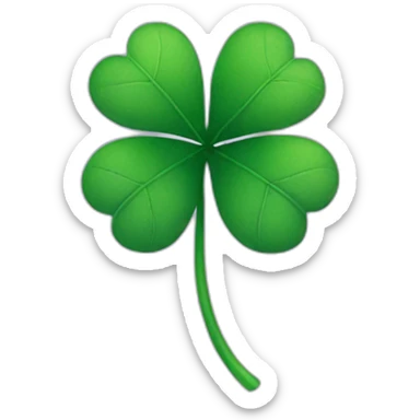 A purple four-leaf clover sticker