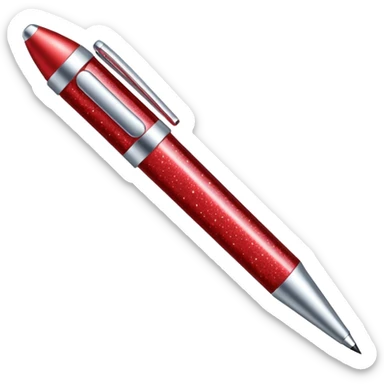 red glitter office supplies sticker