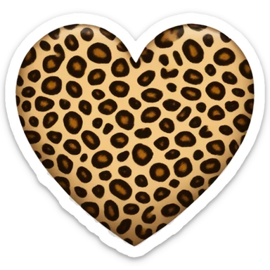 Leopard print inside heart  sticker