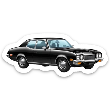 Black 1970s car sticker