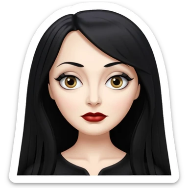 morticia addams com franja sticker