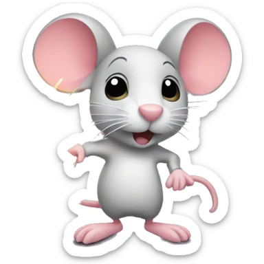 Mouse with new years FireWork in background  sticker