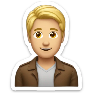 un homme brun avec des mèche blonde sticker