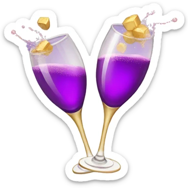 Cheers with purple Champagne  sticker
