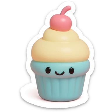 cupcake, collectible toy look, vinyl figure style sticker