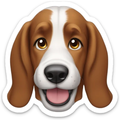 Happy Bassett hound sticker