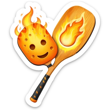 Pickleball paddle on fire sticker