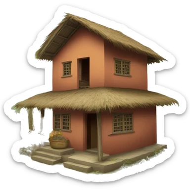 indian village house sticker