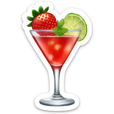 Strawberry cocktail sticker