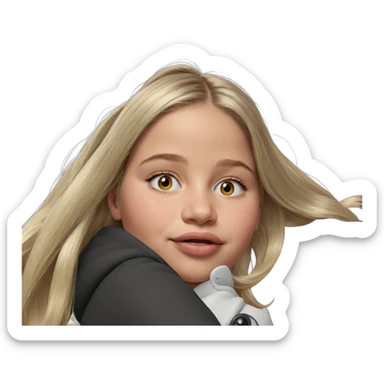 realistic blonde girl portrait sticker