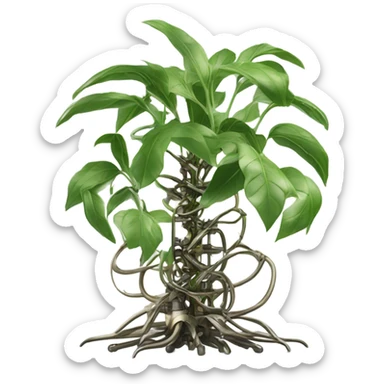 plant merged with machine sticker