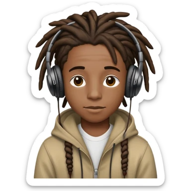 black kid with dreads and Beats by Dre headphones sticker