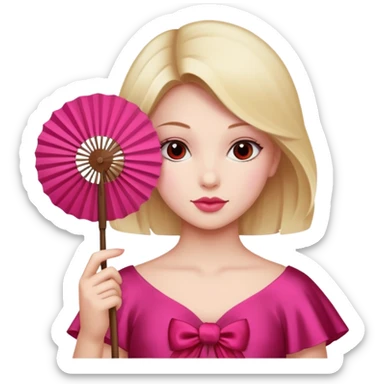Clean girl pink fan and I love rose sticker