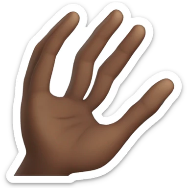 diagonal open palm salute to the sky, dark skin sticker