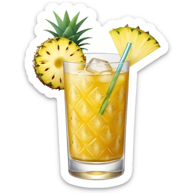 yellow pineapple refresher cocktail sticker