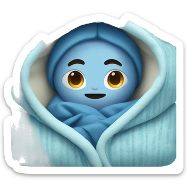 blue cozy blanket sticker
